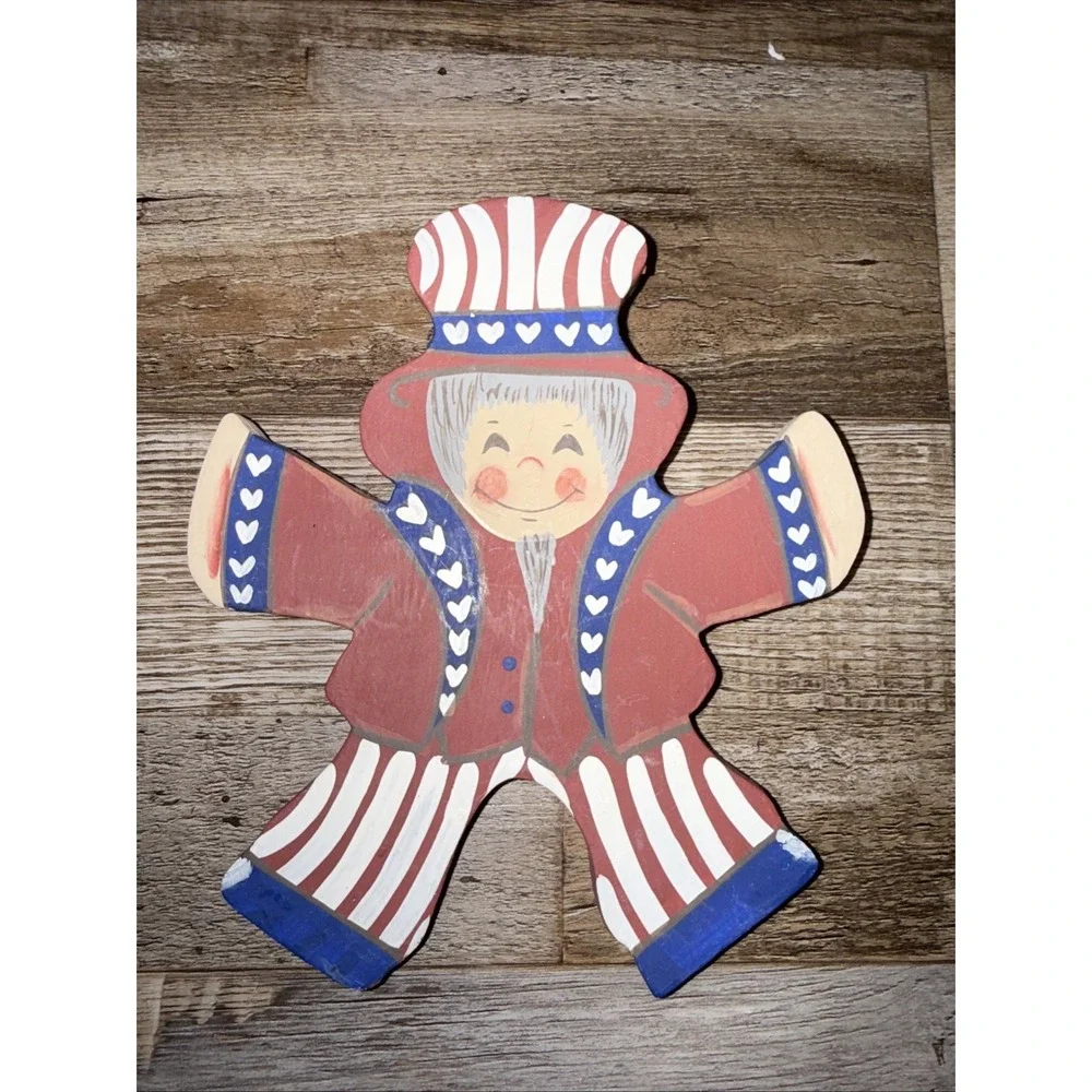 Hand painted Wooden Uncle Sam Shelf Sitter